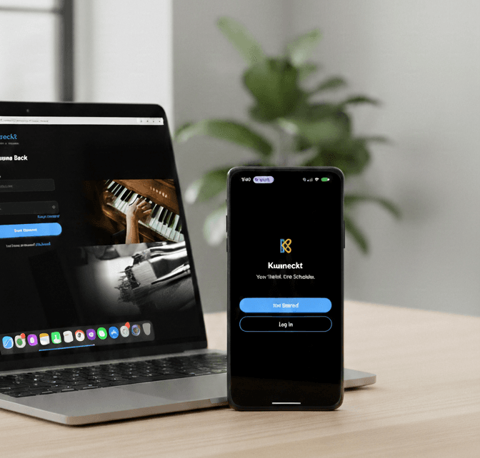Kunneckt app on laptop and smartphone